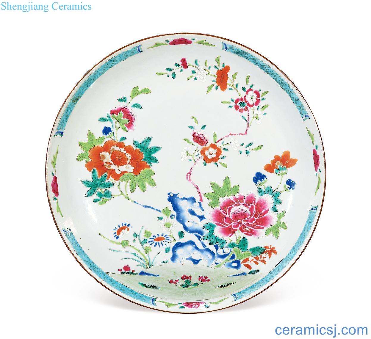 Qing qianlong pastel flowers