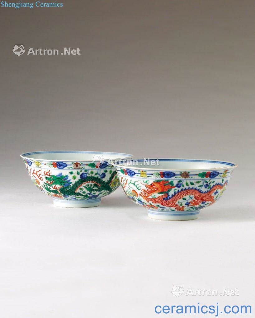 Qing qianlong Colorful longfeng bowl (a)