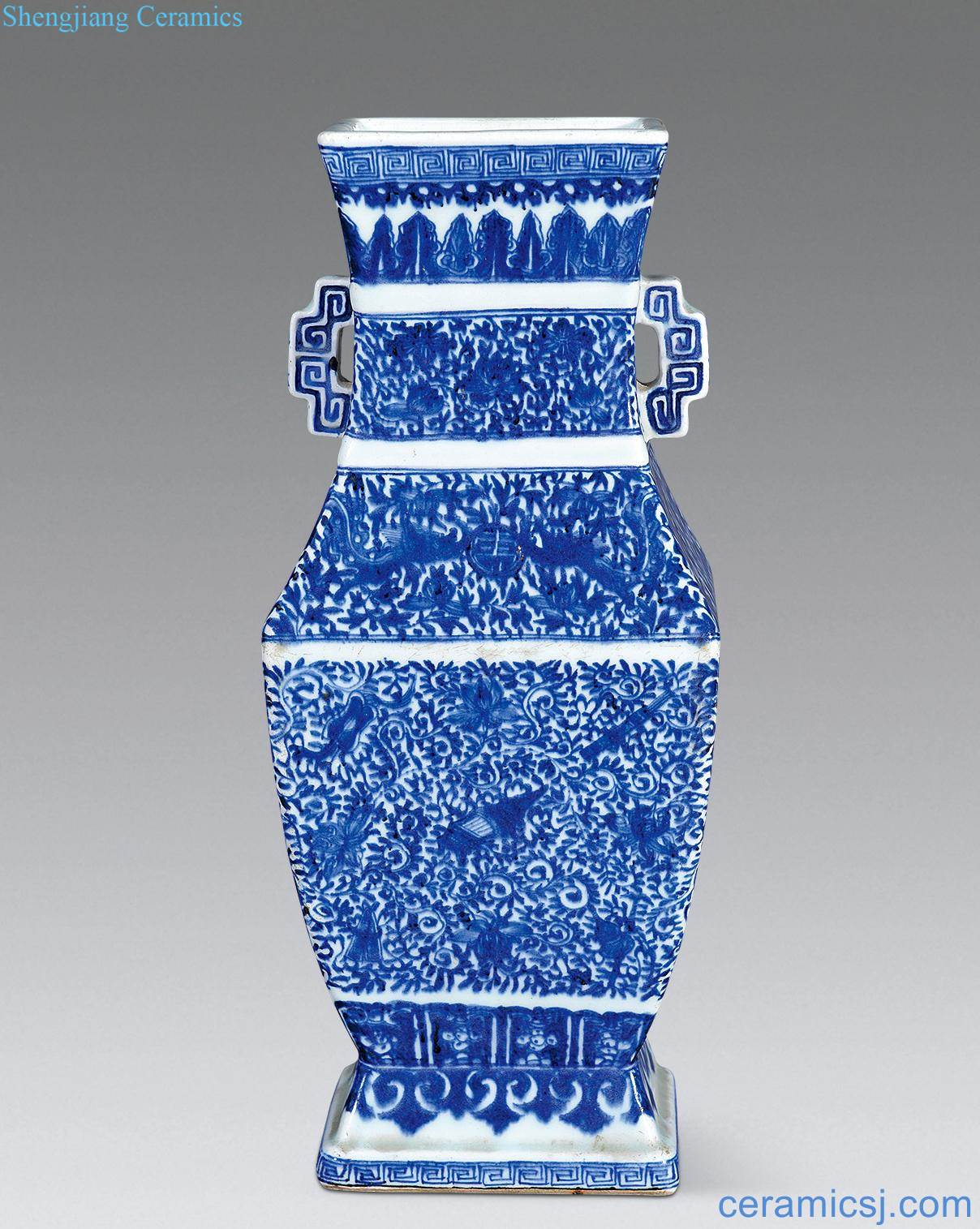 Qing yongzheng Blue and white sweet ears and bottle