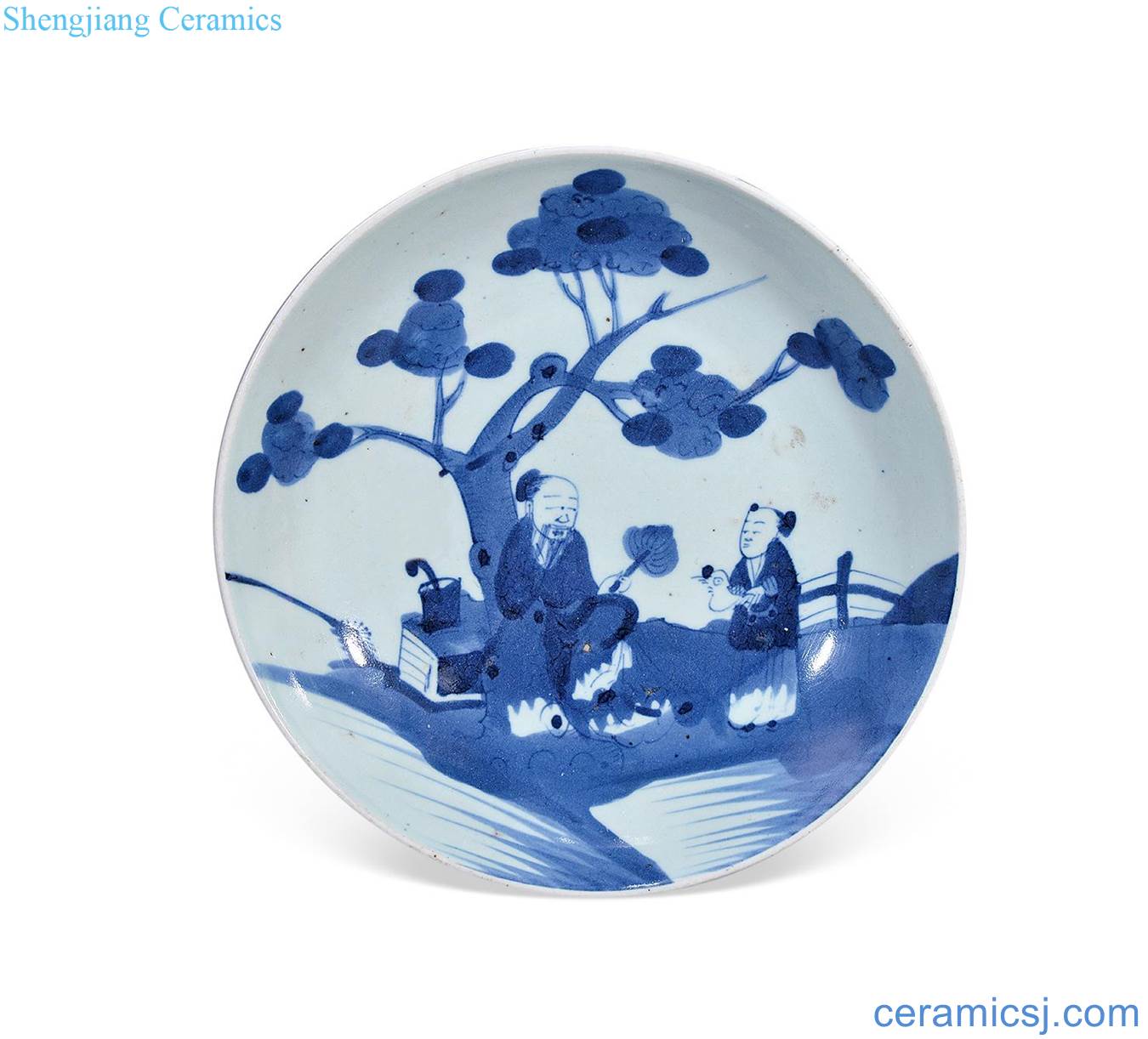 Qing daoguang Stories of blue and white plate