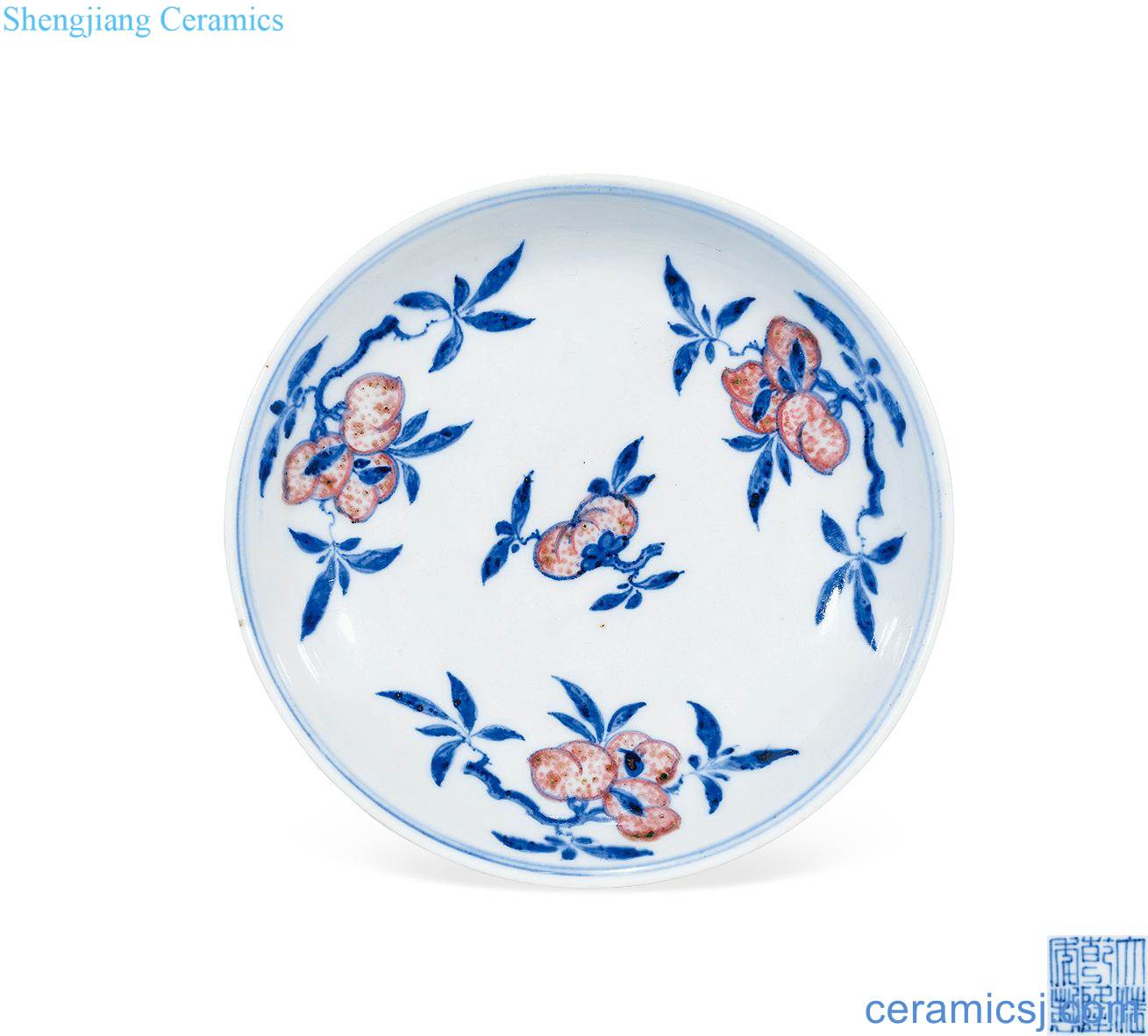 Qing qianlong Blue and white youligong sanduo plate