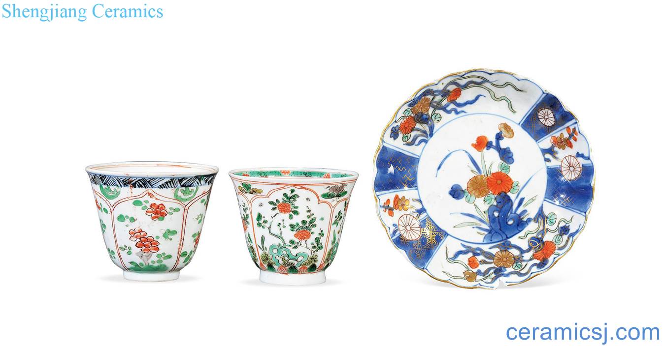 The qing emperor kangxi Colorful flowers small cup of a pair of, small (three)
