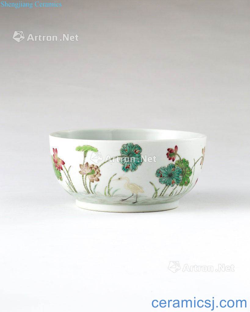 Even all the way clear light pastel green-splashed bowls