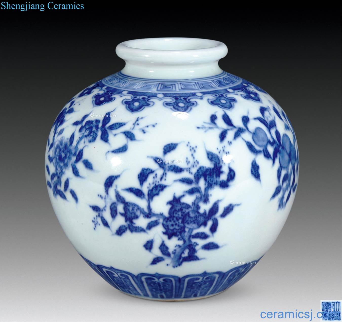 qing Blue and white sanduo pomegranate