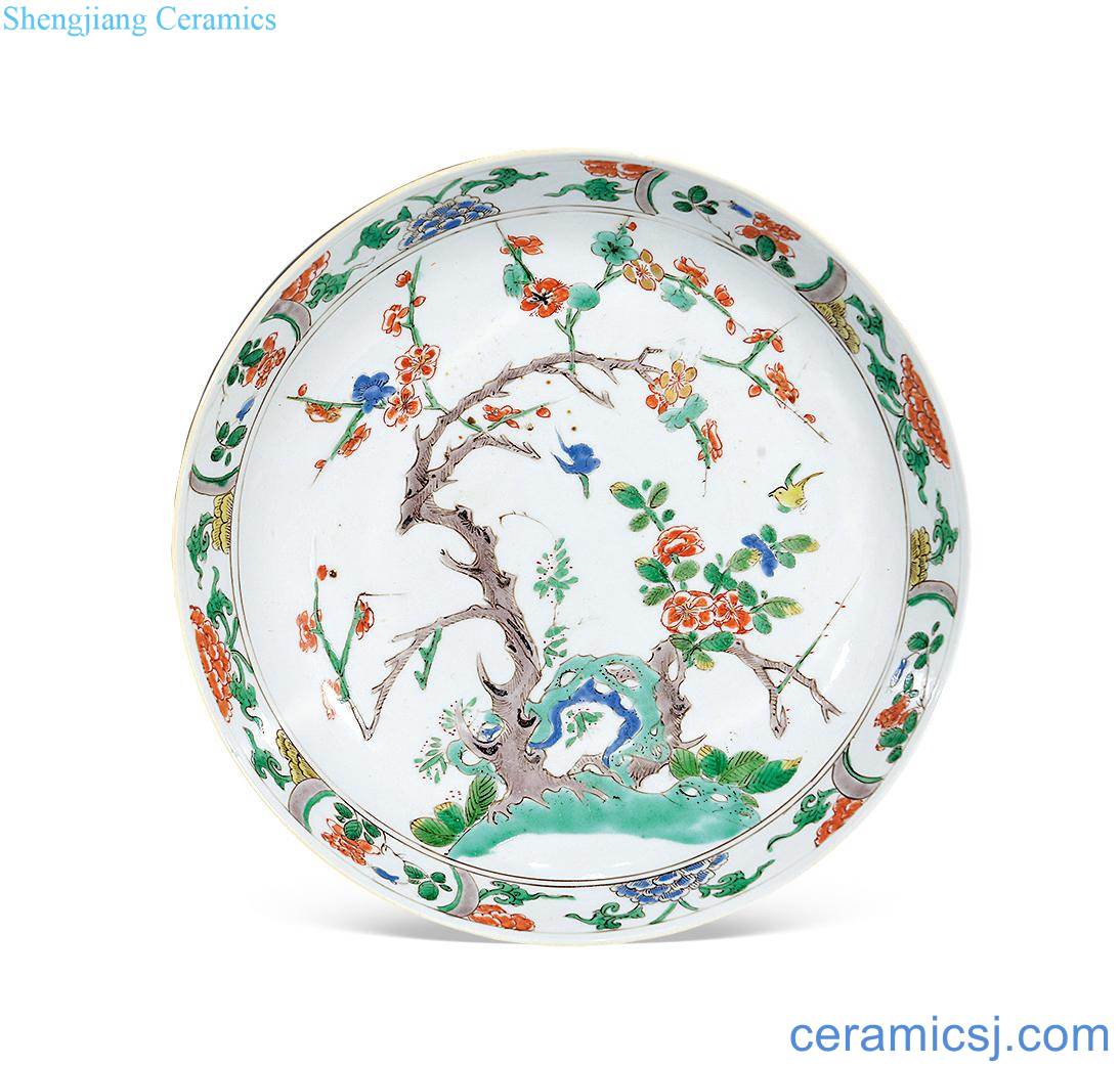The qing emperor kangxi Colorful plum flower disc