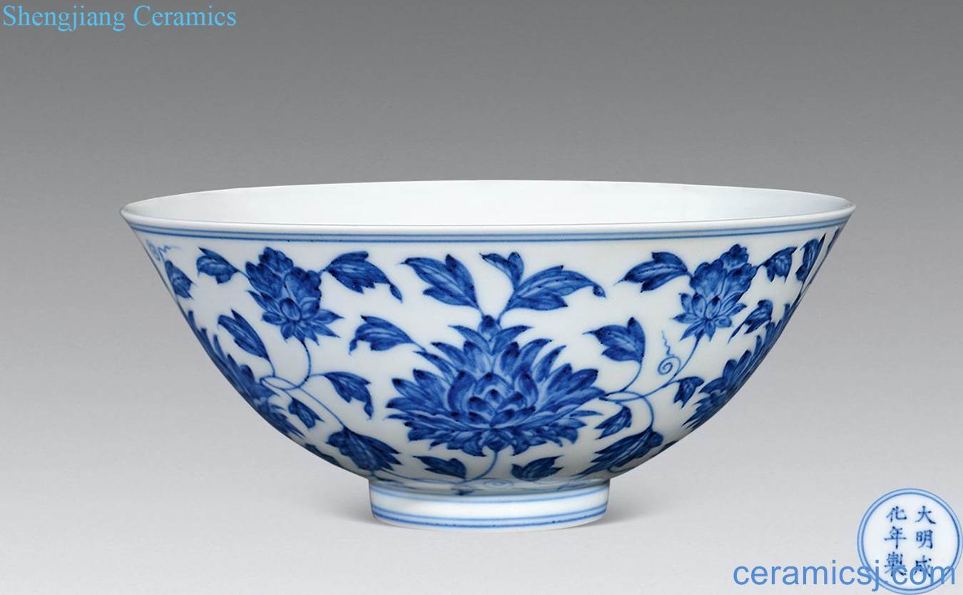 Qing yongzheng Blue and white lotus flower bowls