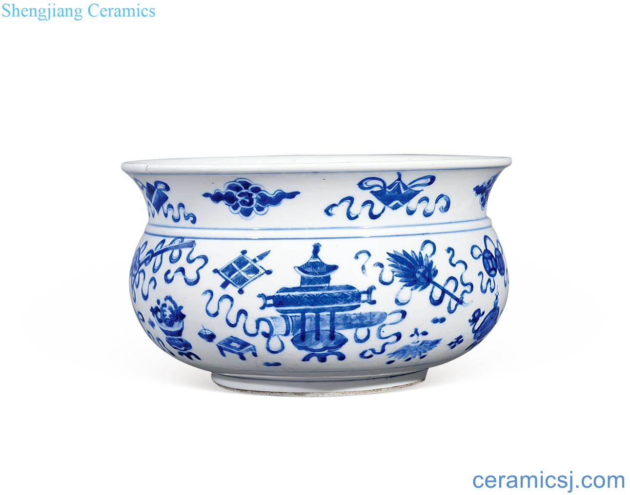 In late qing dynasty Blue and white antique stove