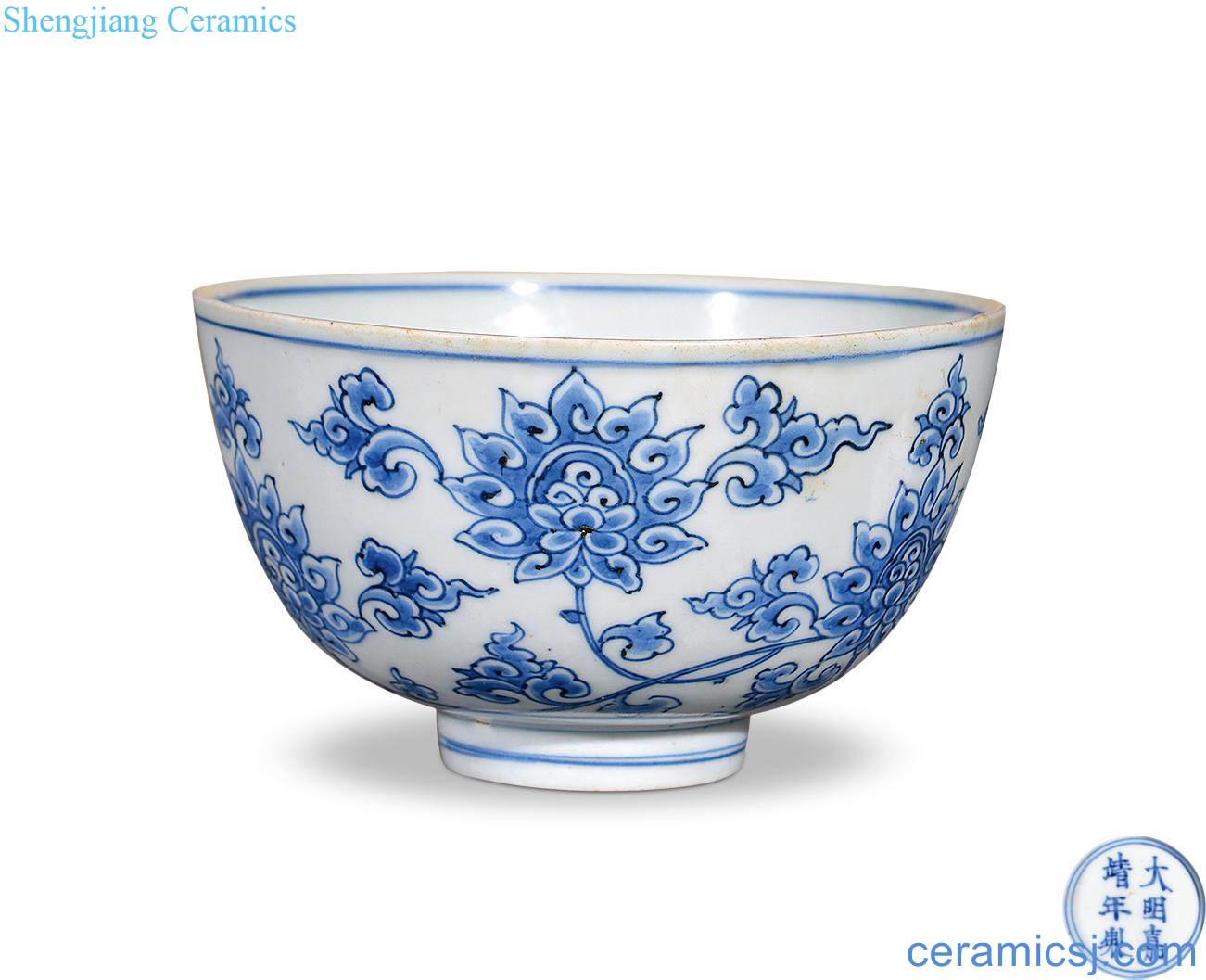 Ming jiajing Blue and white lotus flower bowls
