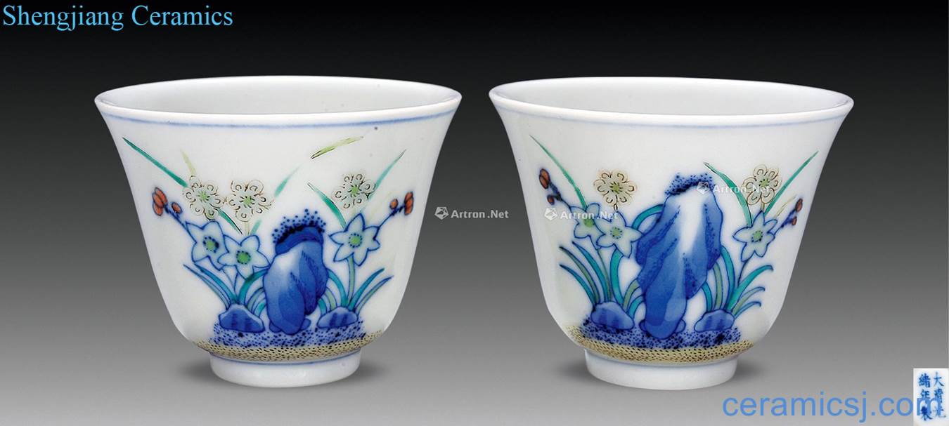 Qing guangxu Bucket color narcissus handless small (a)