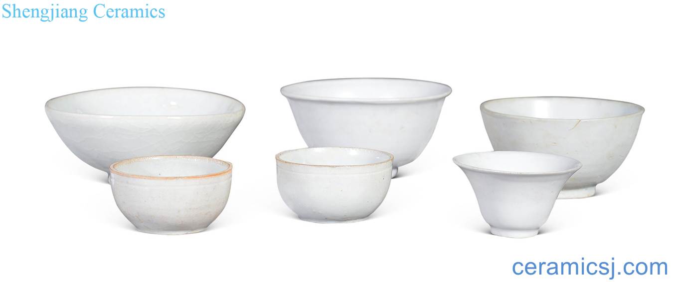 Ming All kinds of white glazed bowl, cup (six)