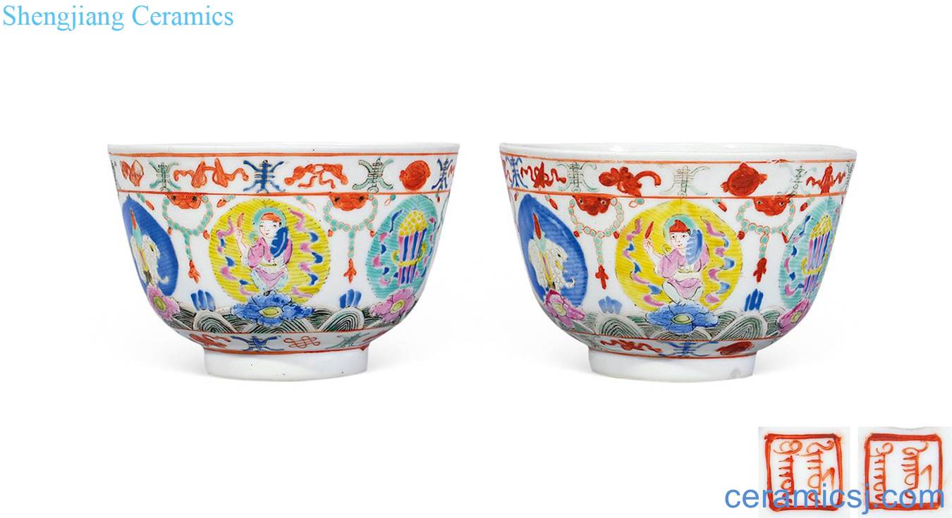 In late qing pastel seven Jane bowl (a)