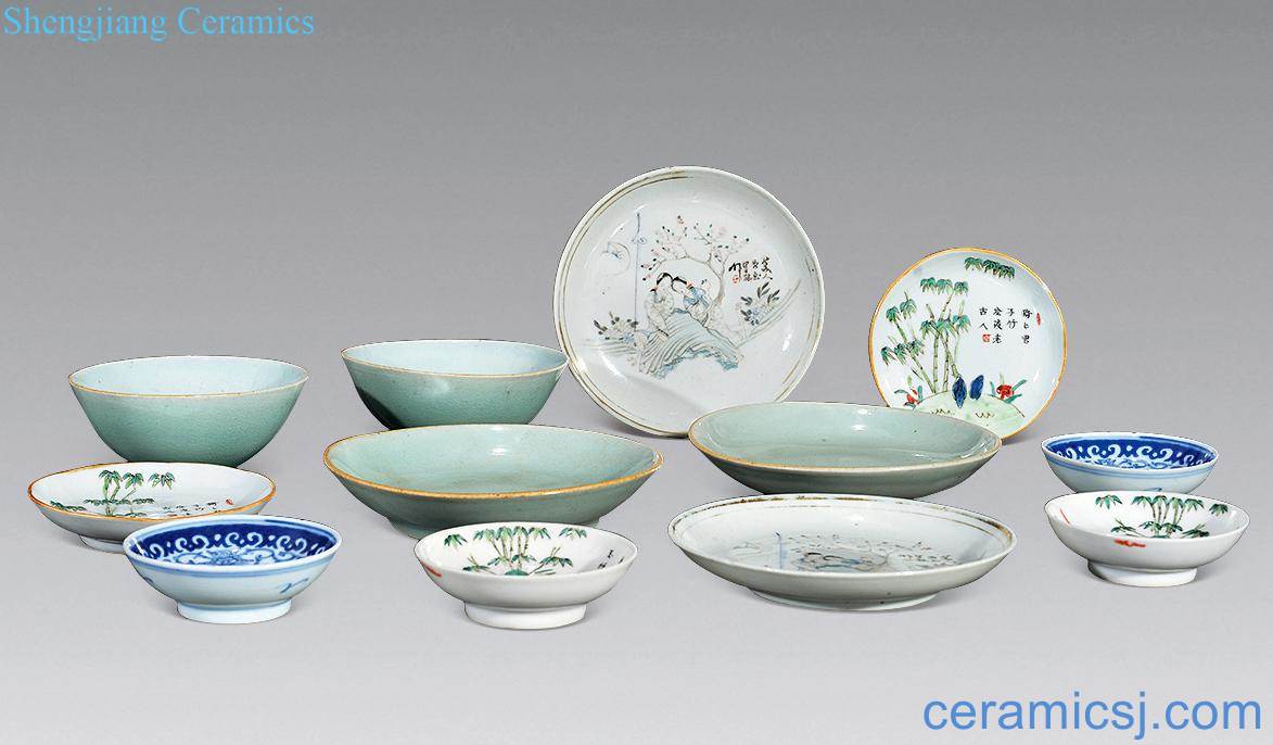 Qing porcelain enamel plate, bowl (12)