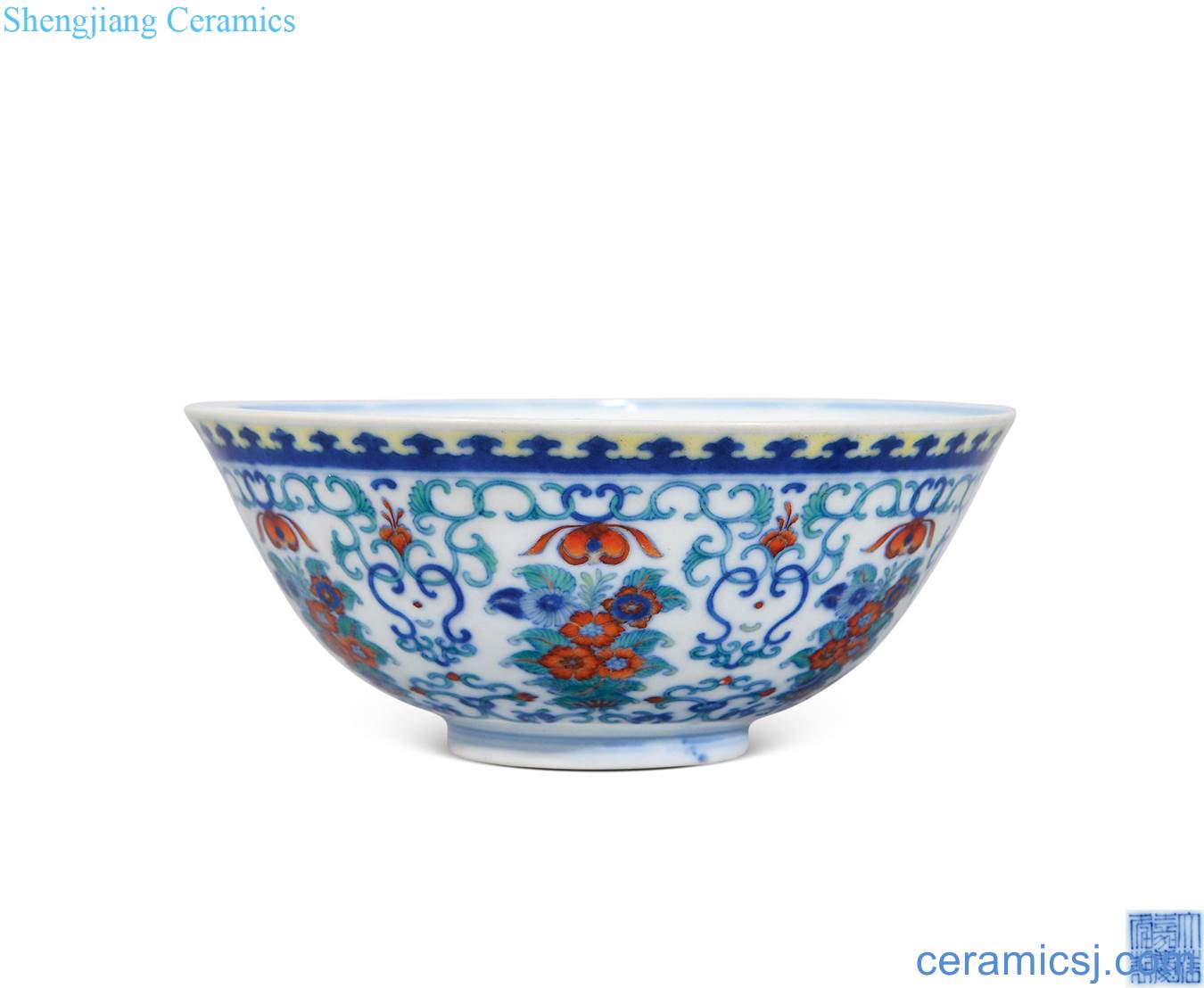 Qing jiaqing bucket color flower bowls