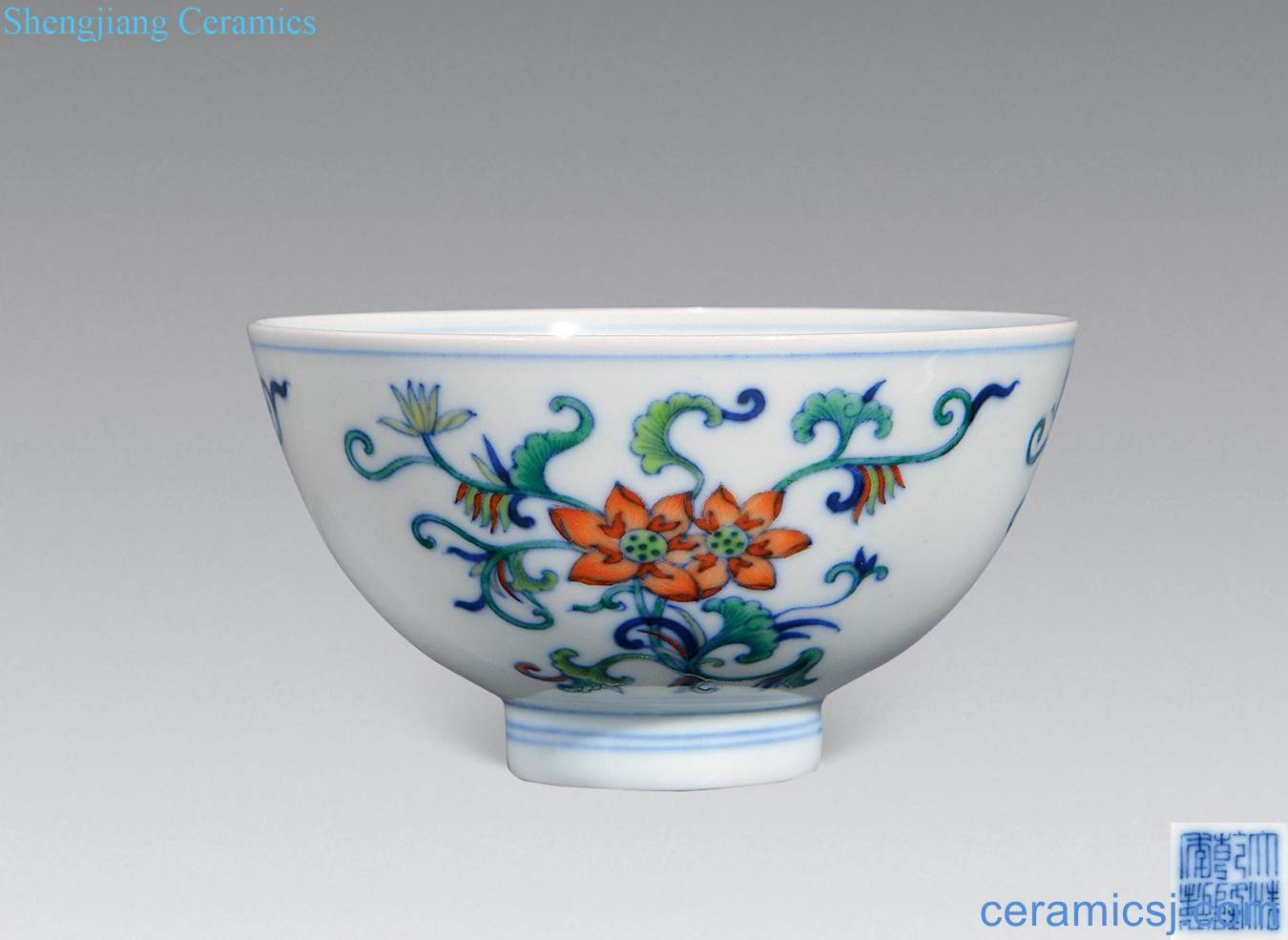 Qing qianlong bucket color flower bowls