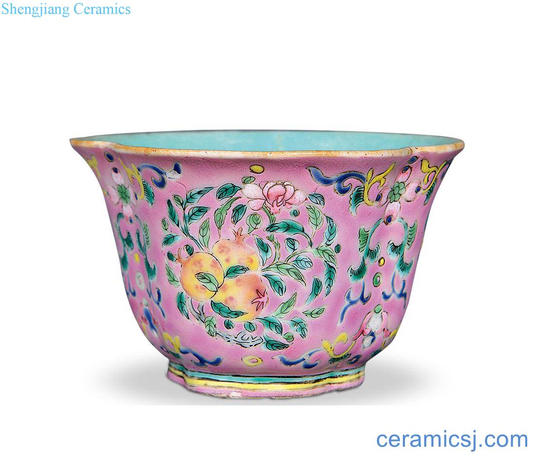 Qing qianlong pastel sanduo cup