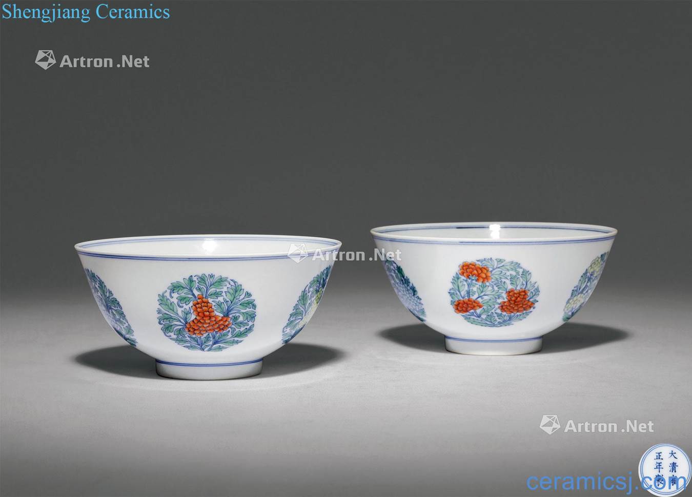 Qing yongzheng bucket CaiTuan pattern bowl (a)
