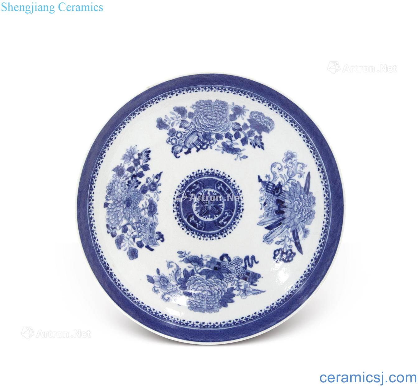 Qing dynasty blue and white pattern plate