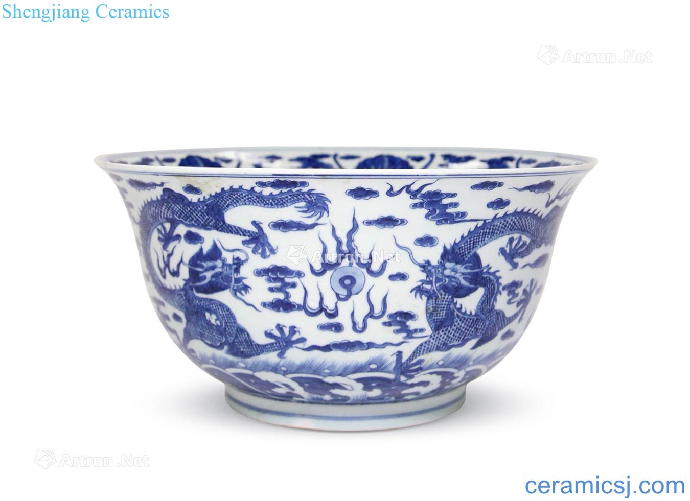 qing Blue and white YunLongWen big bowl