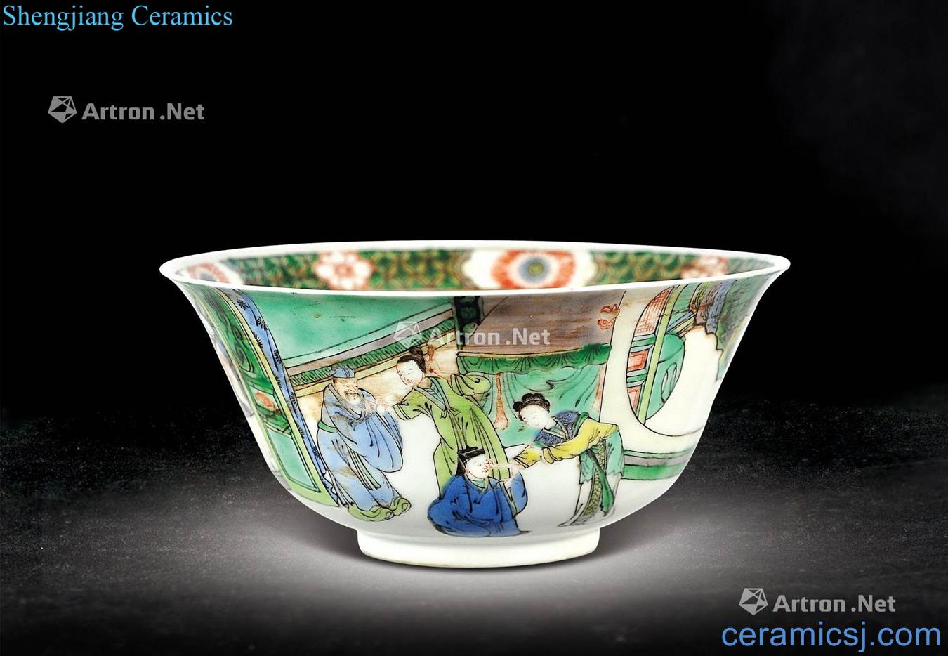 In late qing dynasty Stories of colorful figure bowl