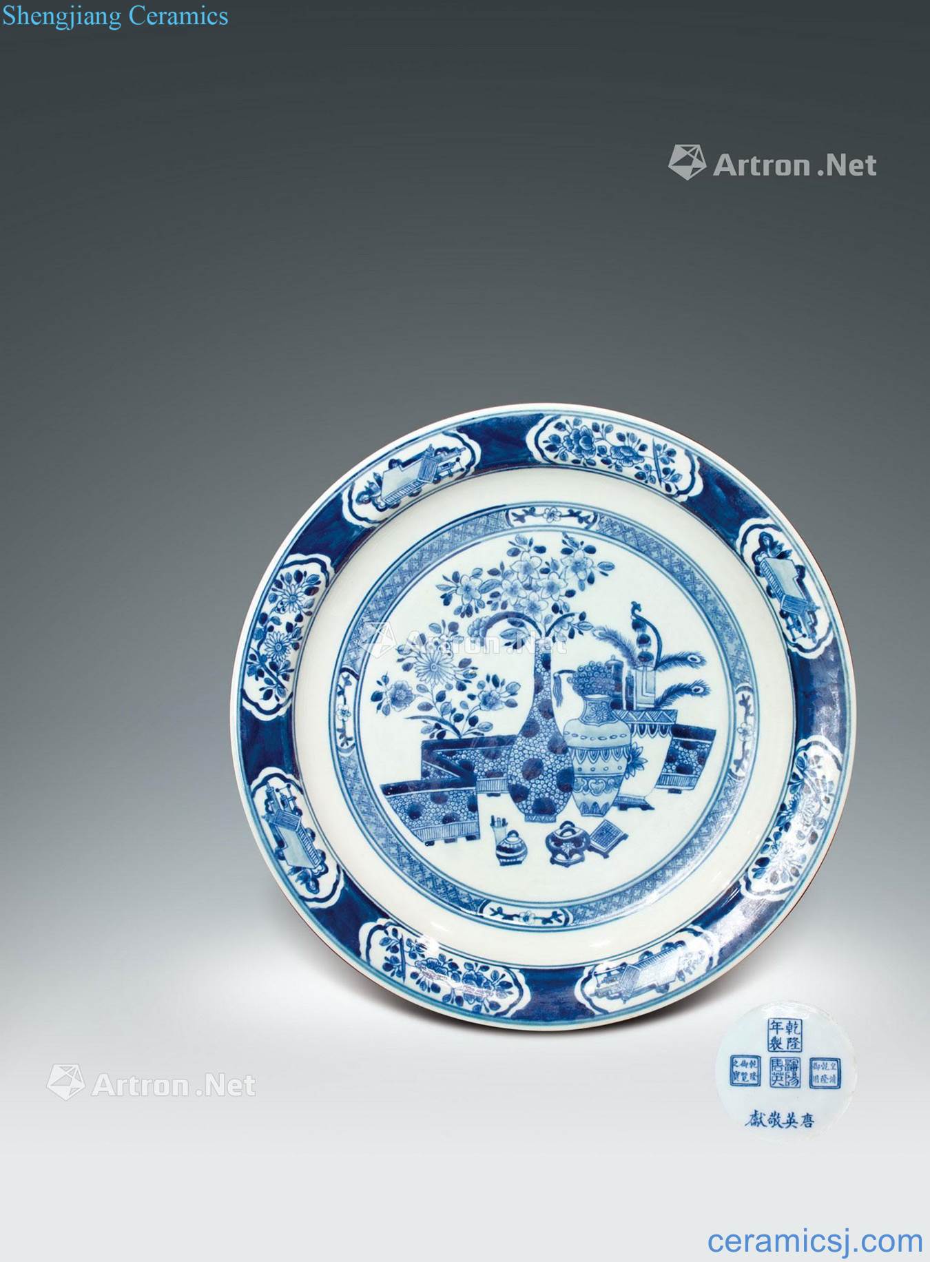 Qing dynasty blue-and-white omen grain market