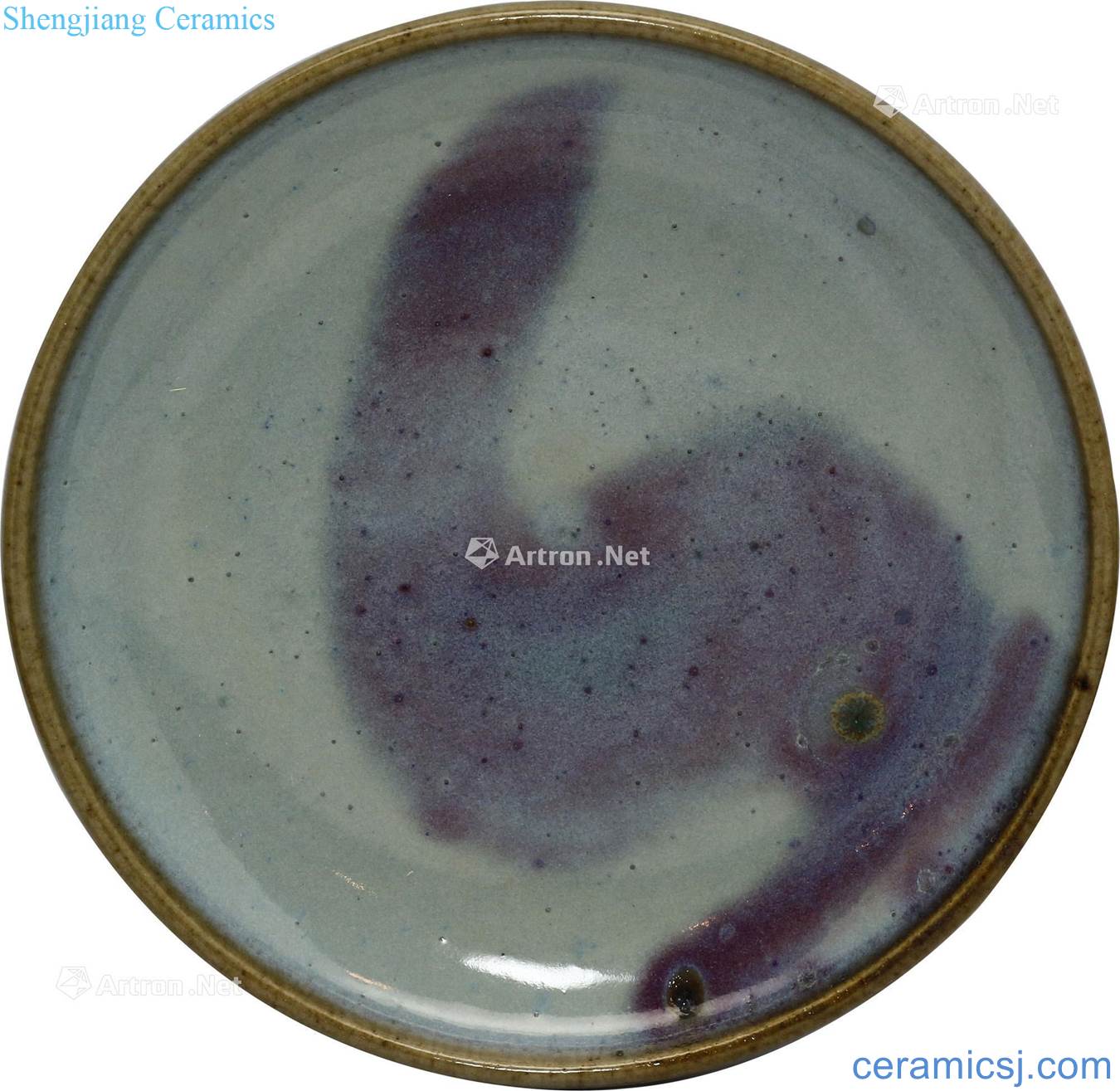 jin Sky blue glaze masterpieces purple small dish