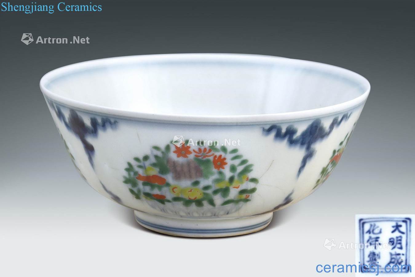 In late qing pastel spends flower bowls