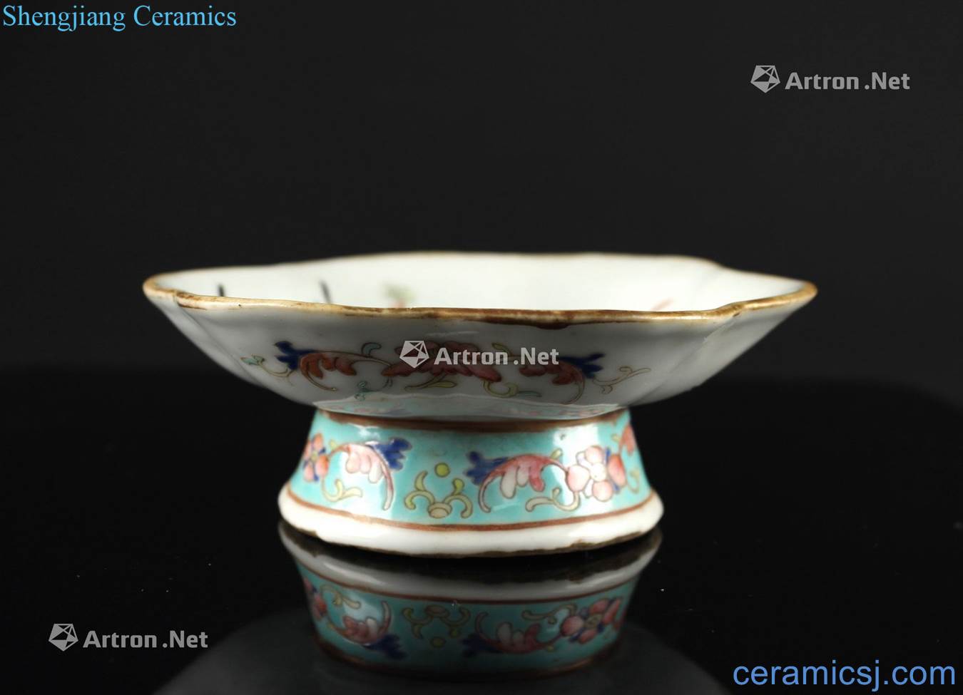 Dajing pastel magpie on MeiWen footed flower bowl