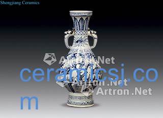 In the Ming dynasty Blue and white vase with a poetic dragon age