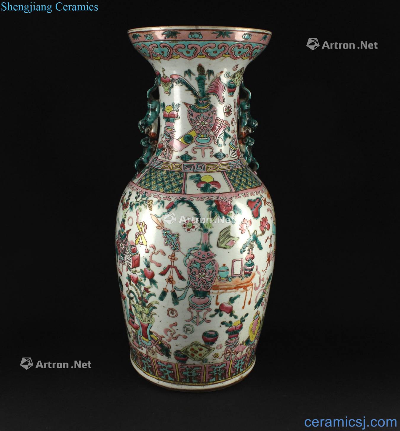 Pastel in late qing dynasty antique bottle ear a dowry