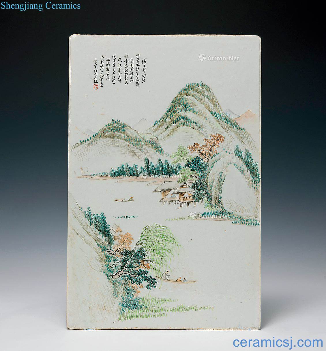 Cheng door pastel landscape pattern porcelain version