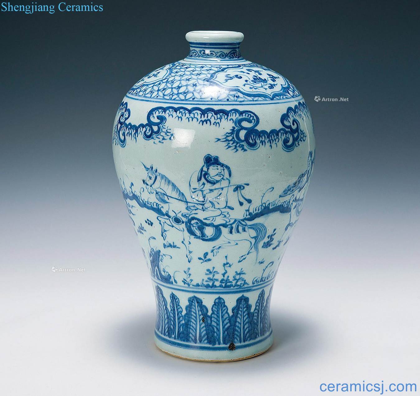 In the early Ming Blue and white together with friends and relatives may bottle