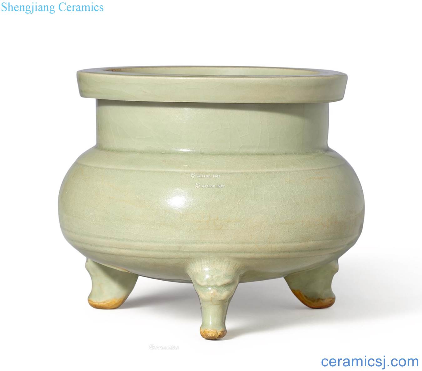 Northern song dynasty Yao state kiln green glaze furnace with three legs