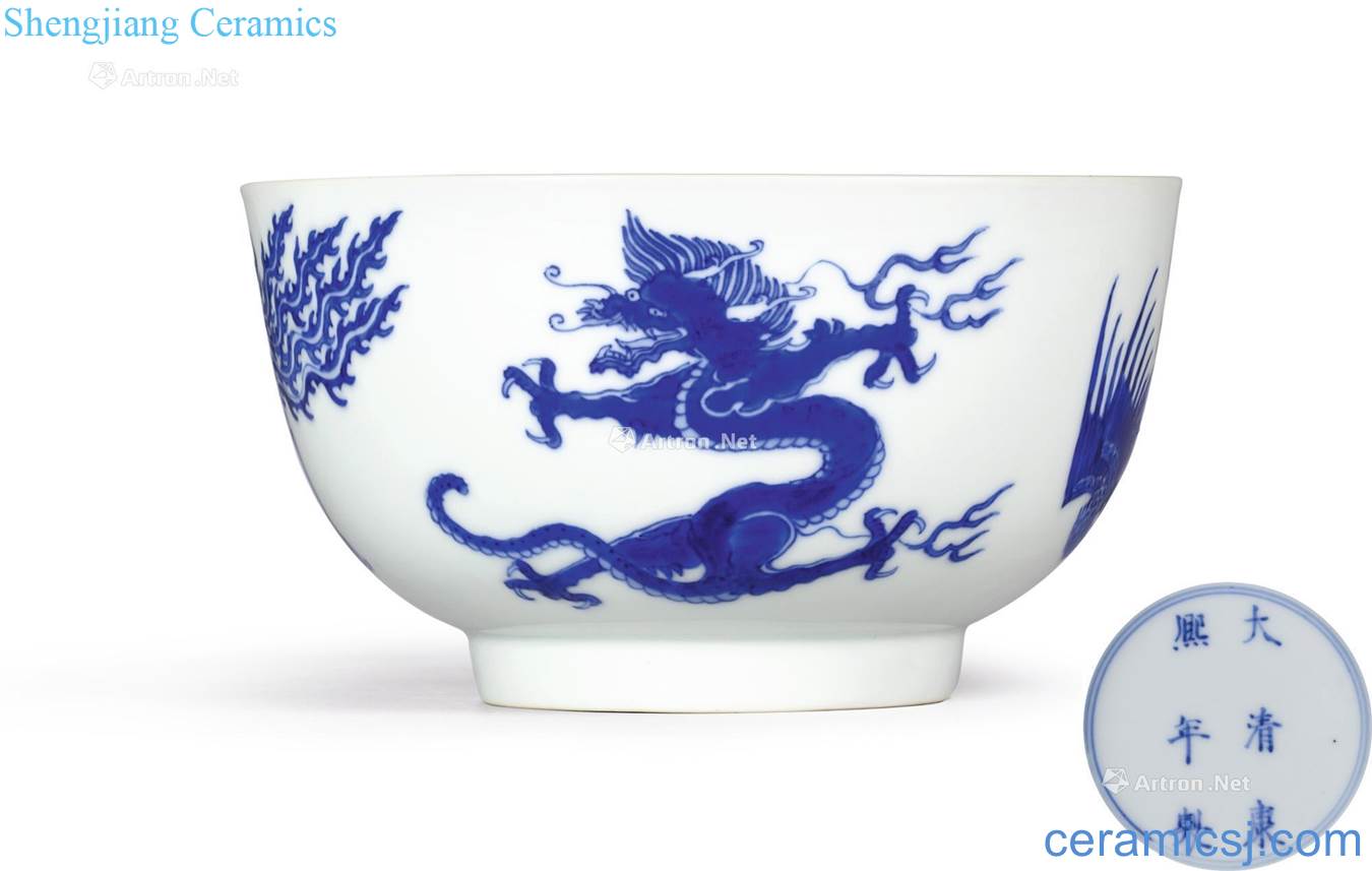 The qing emperor kangxi Blue and white longfeng 盌