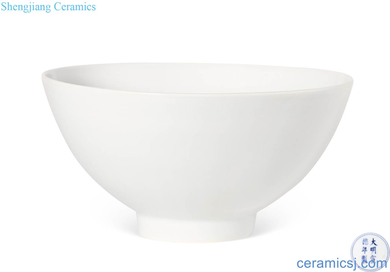 Ming xuande White glazed shadow lotus seed bowl