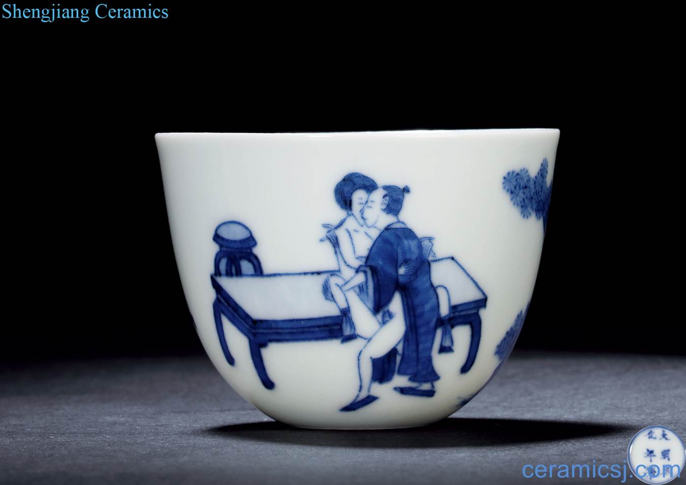 The qing emperor kangxi Blue and white collections of cup