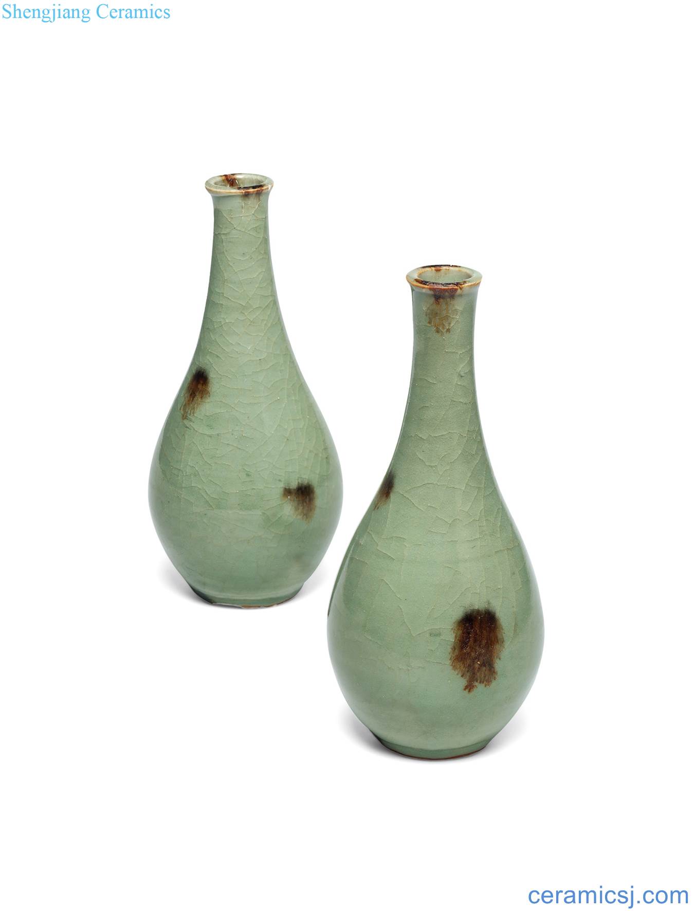 The song dynasty Longquan celadon point brown color gall bladder (a)
