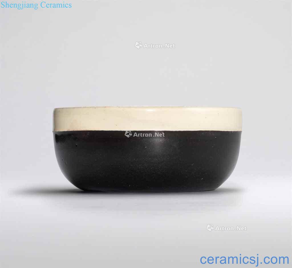 Northern song dynasty is black glaze white/gold magnetic state kiln 盌 round of rohan