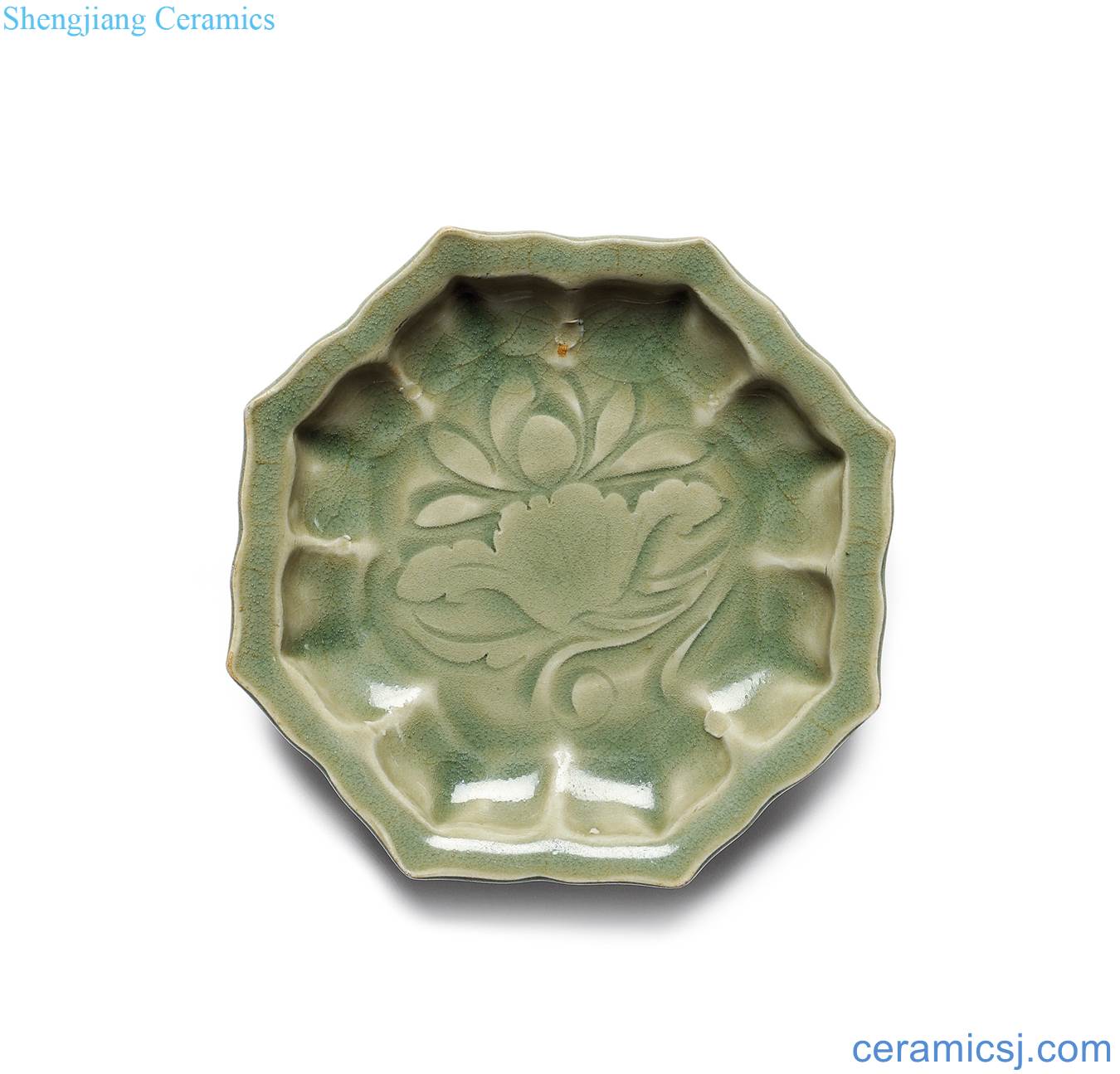 gold Yao state kiln eight lotus plate edges