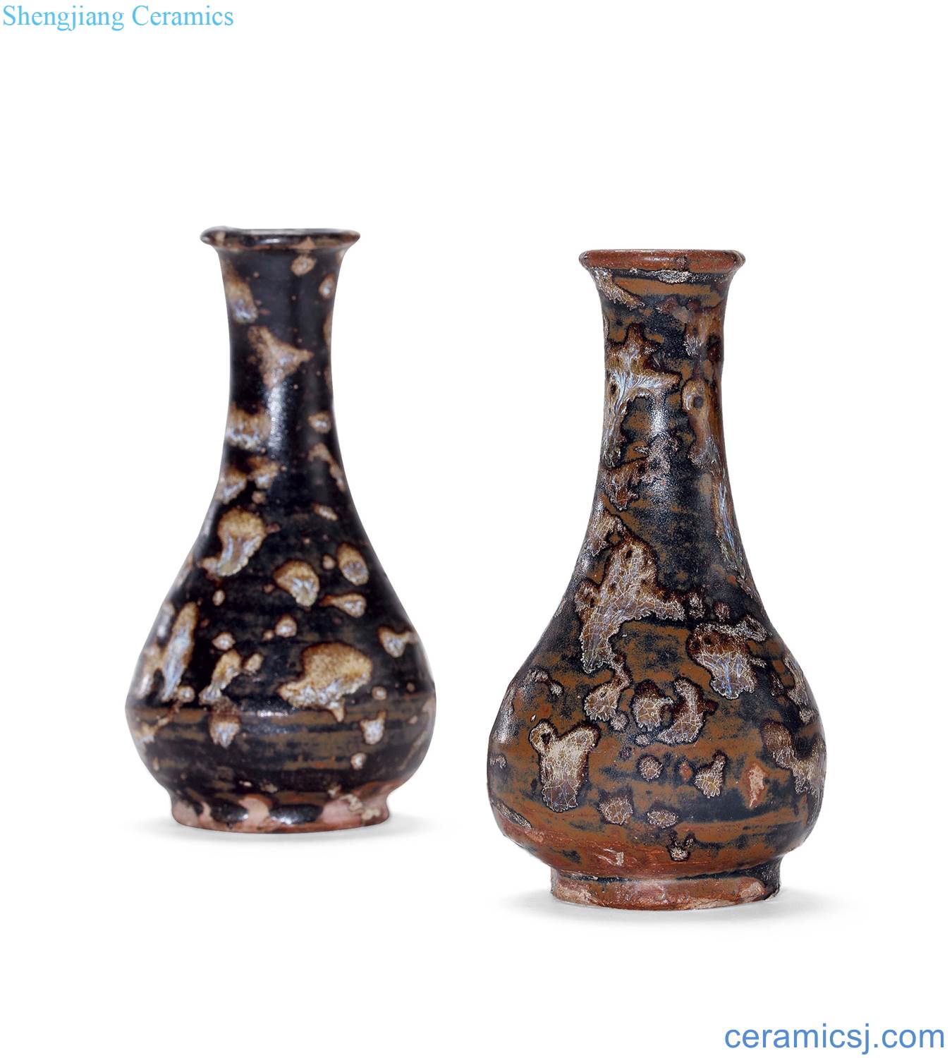 Song dynasty jizhou kiln variable glaze long neck small bottle (two)