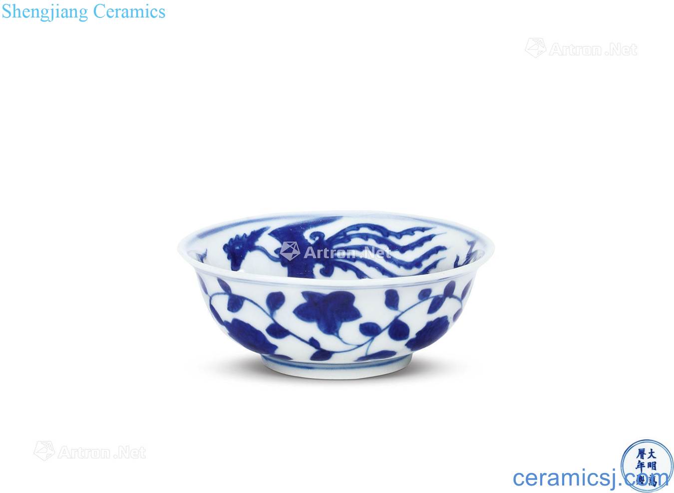 Ming wanli Blue and white longfeng grain small cup