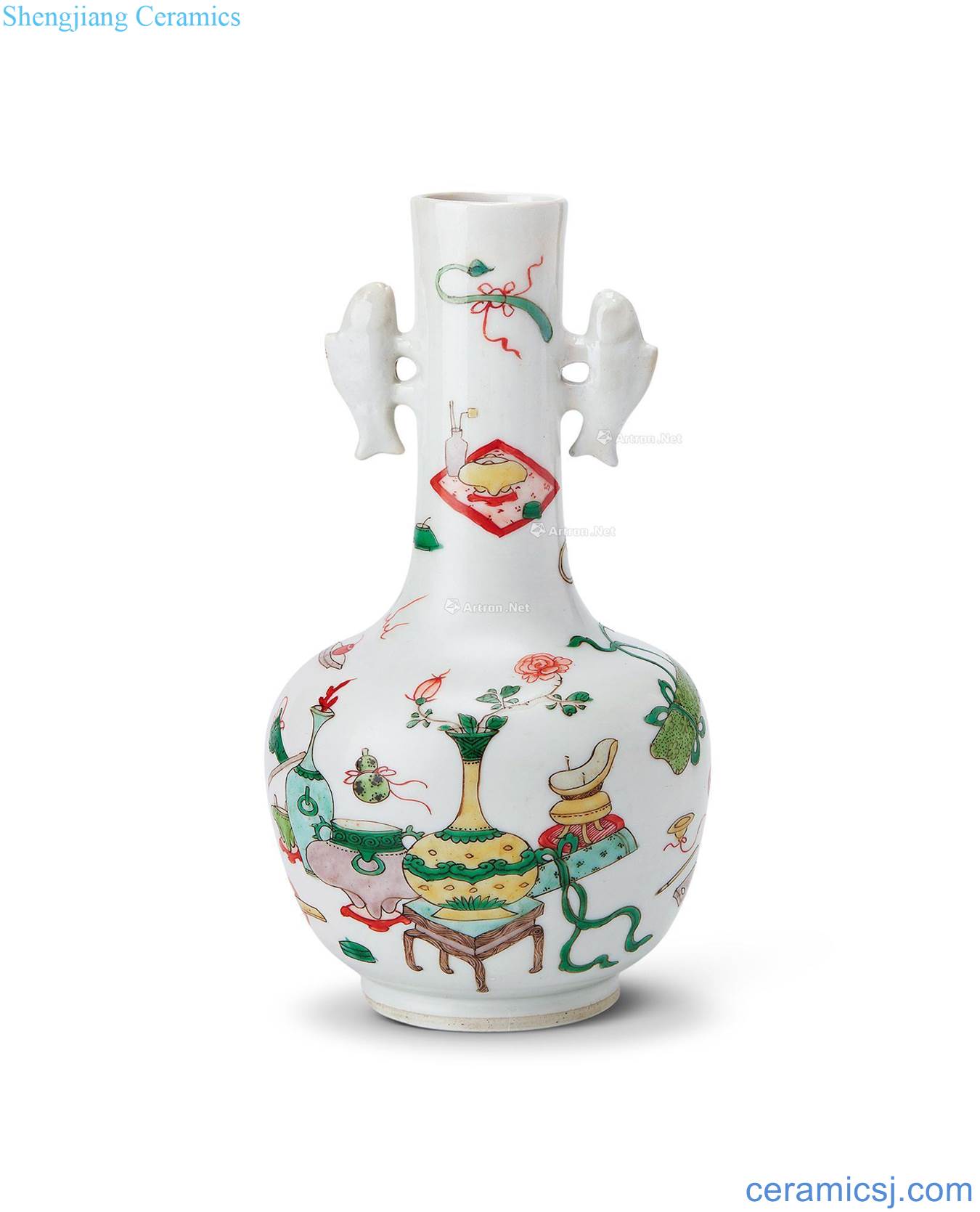 The qing emperor kangxi antique vase with a Pisces