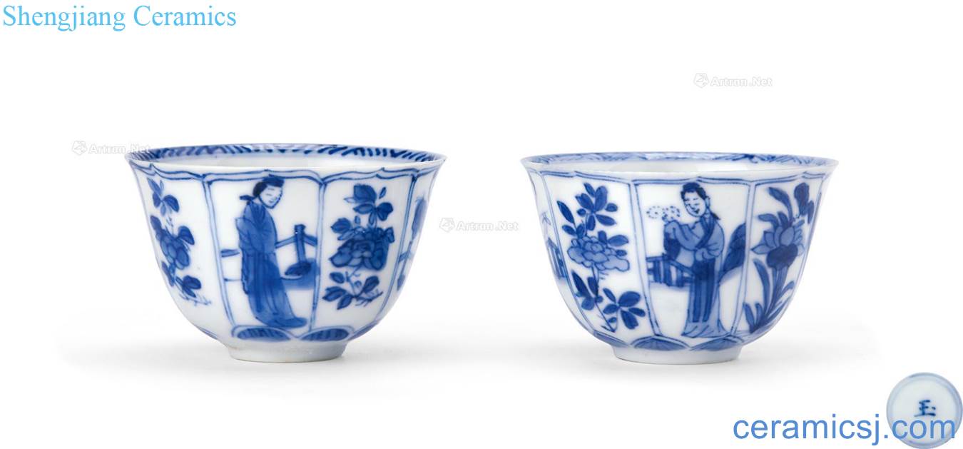 The qing emperor kangxi Blue and white ladies cup (a)