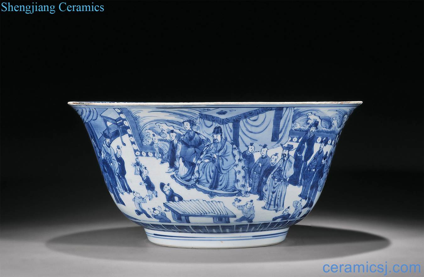 The qing emperor kangxi porcelain stories of great wealth also longevity test figure large bowl