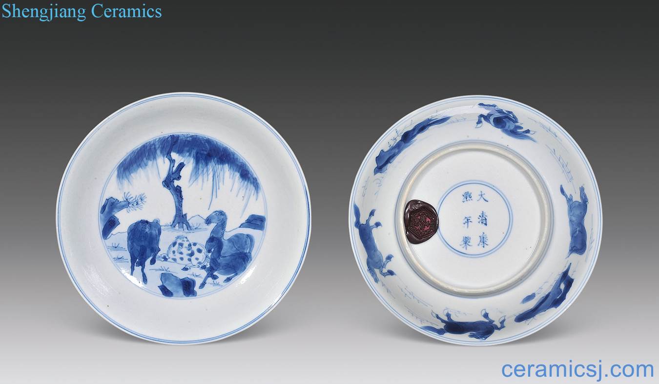 The qing emperor kangxi Eight jun porcelain figure plate (a)
