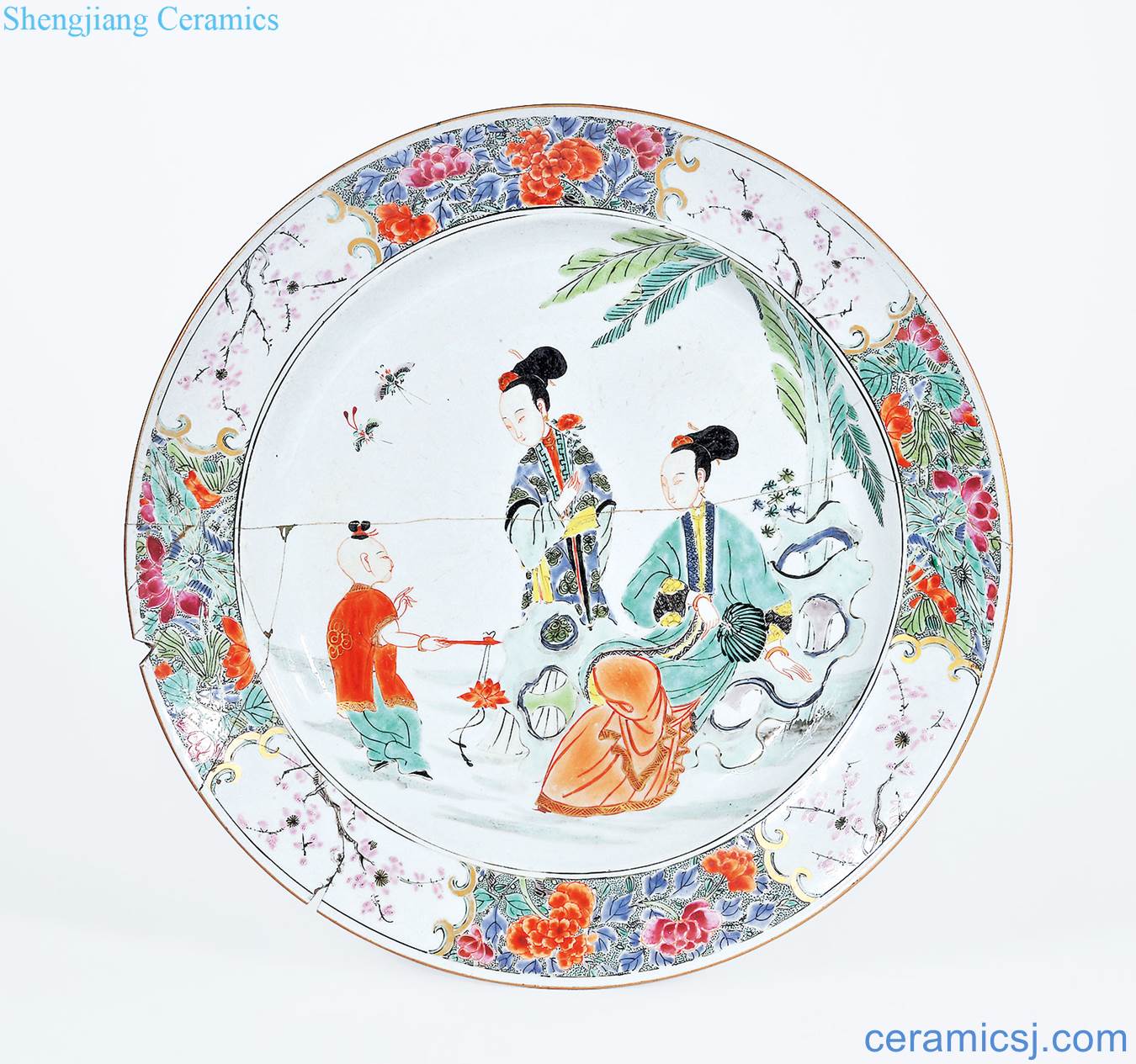 Qing yongzheng colorful and pastel godson figure
