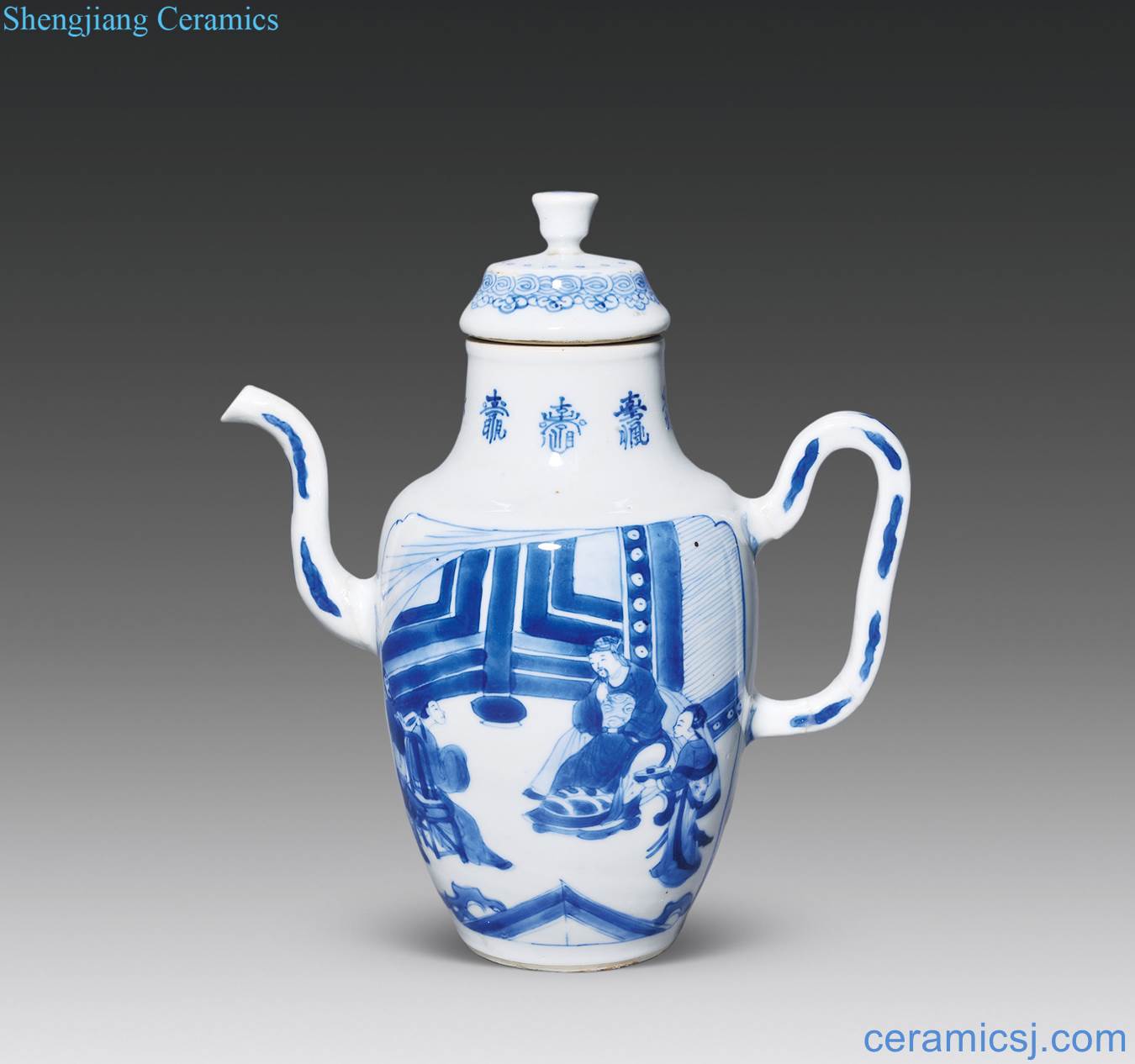 The qing emperor kangxi porcelain medallion character lines pot