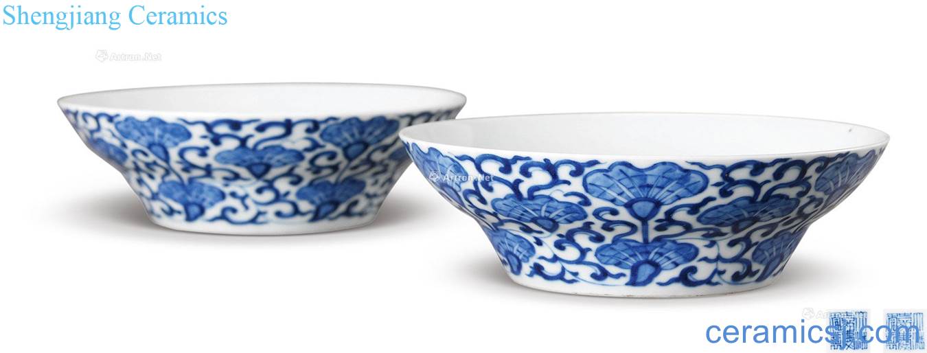 Qing jiaqing Blue morning glory or bowl of (a)