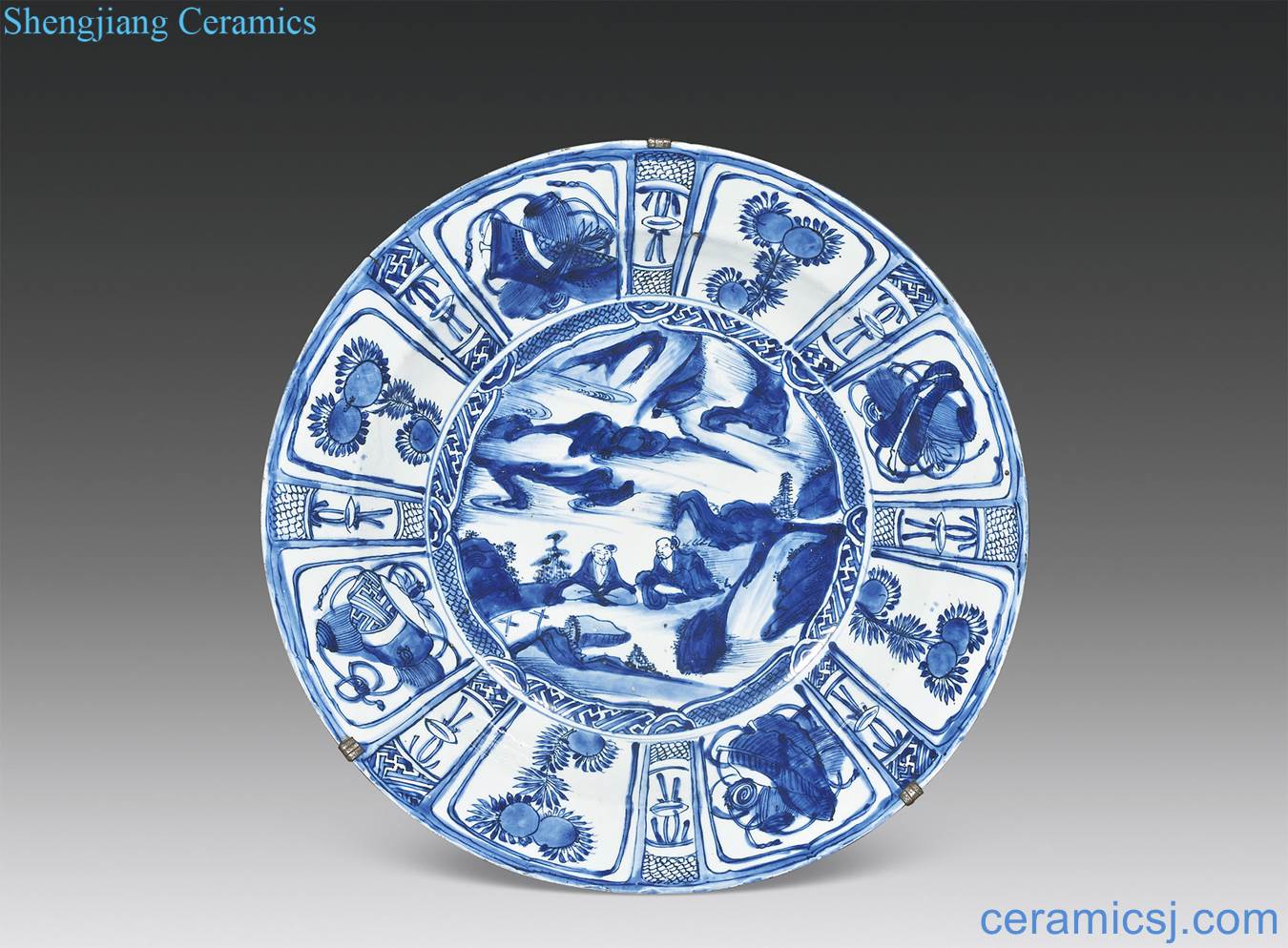 Ming wanli Blue and white noise treasure medallion Gao Shitu the broader market