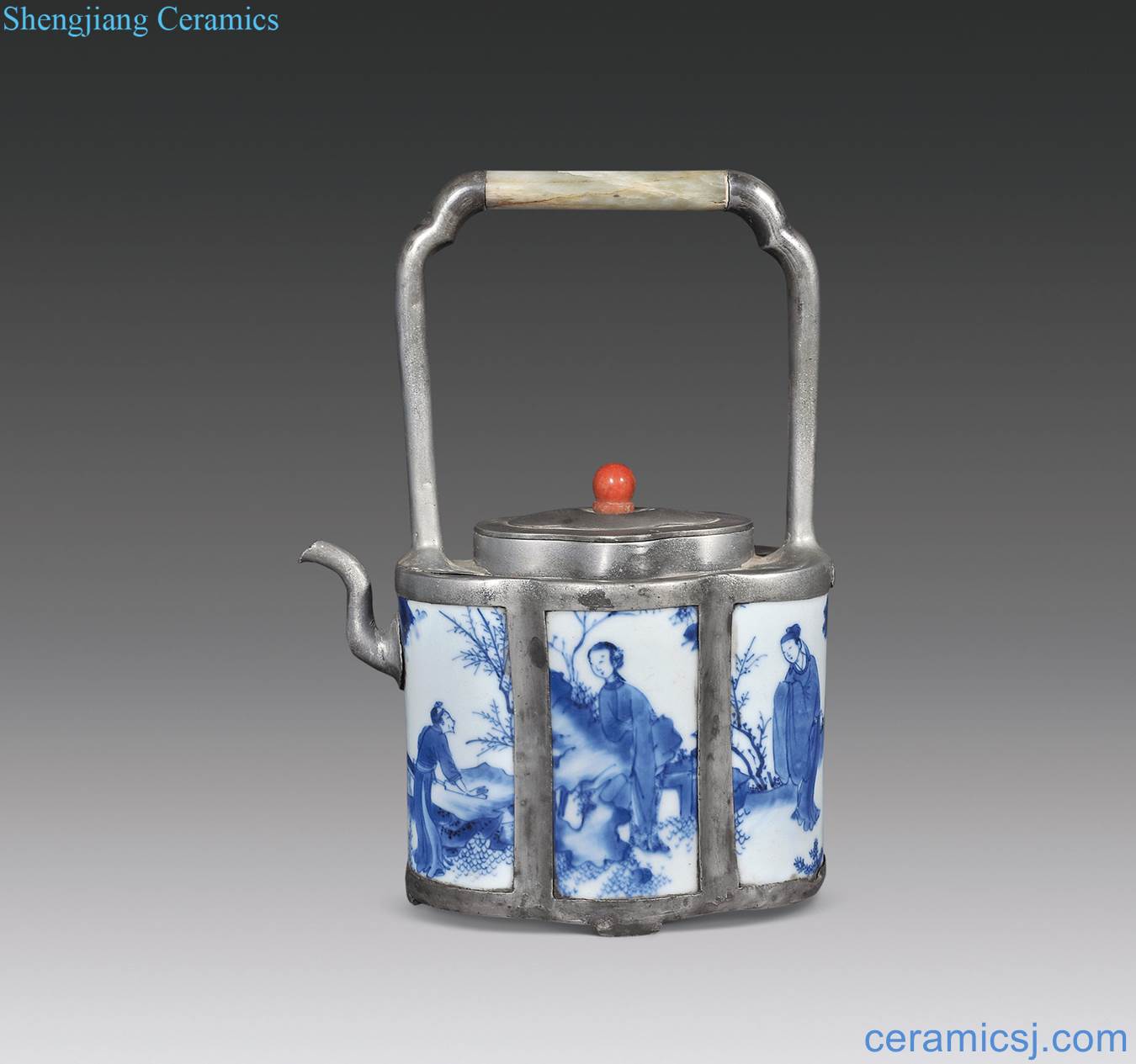 Ming chongzhen Character lines to tin package girder pot