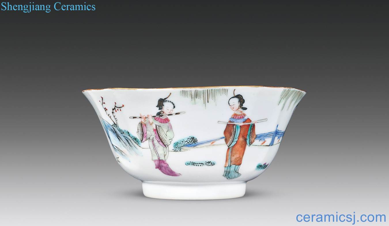 Dajing pastel four beautiful square horn bowl